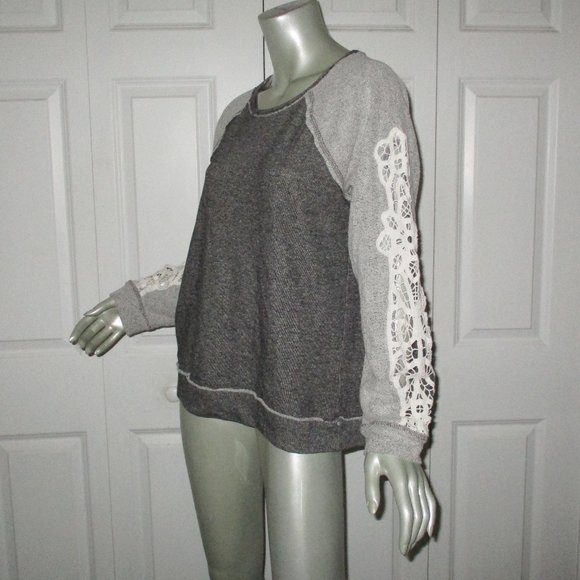 ALTAR'D STATE Gray Long Sleeve Sweater/Crochet Details - Picture 3 of 6